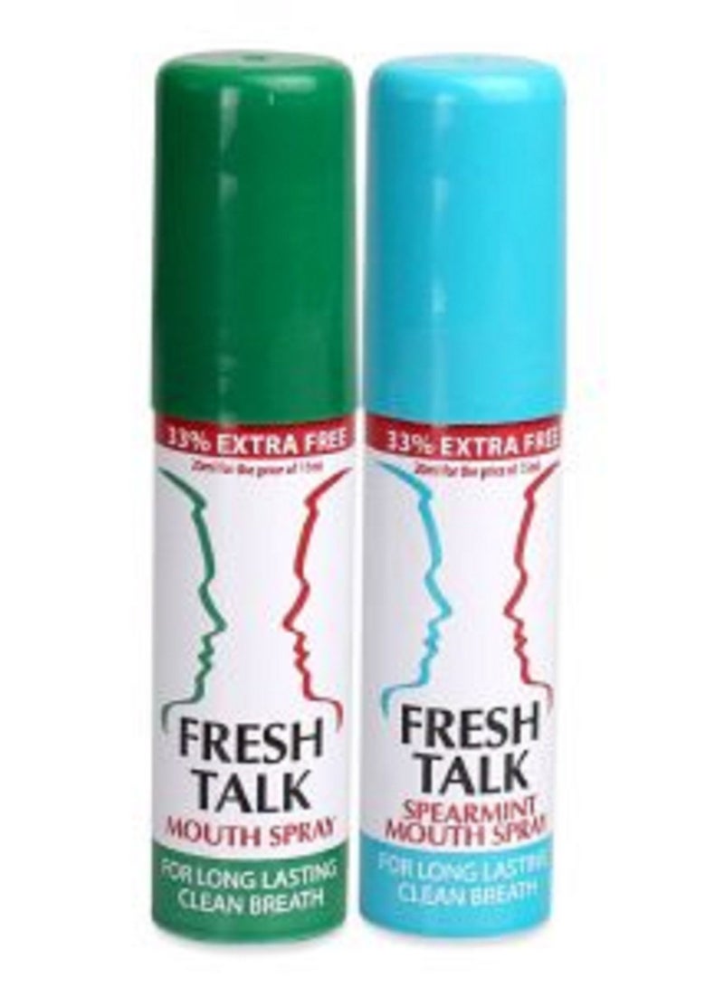 fresh talk Mint & Spearmint Mouth Sprays - 2 Pcs