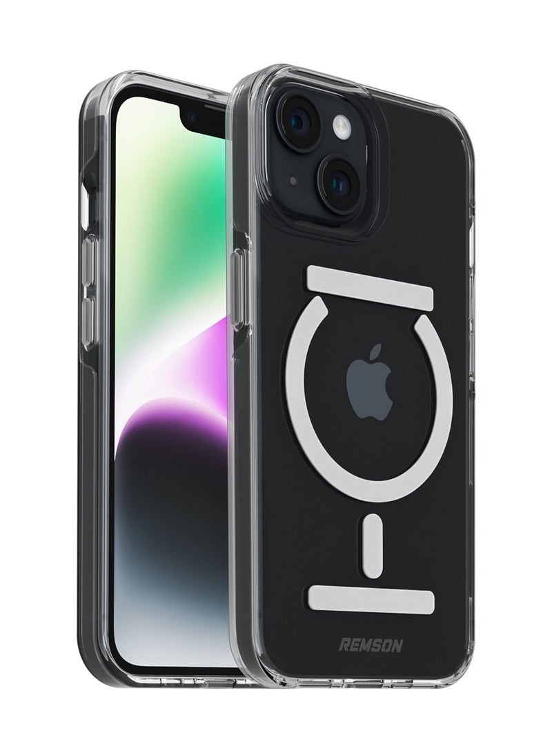 Remson Mag-X Magnetic Hybrid Protective Clear Case Military Grade Protection Compatible For iPhone 14 Plus - Clear - Image 1