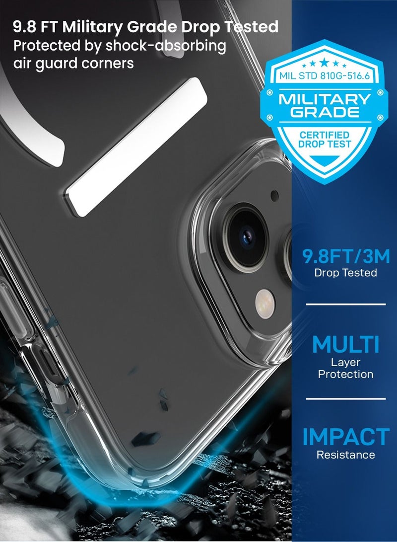 Remson Mag-X Magnetic Hybrid Protective Clear Case Military Grade Protection Compatible For iPhone 14 Plus - Clear - Image 2