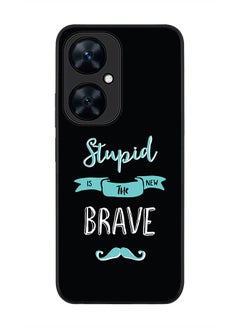 Stylizedd Rugged Black Edge case for Huawei nova 11i , Slim fit Soft Case Flexible Rubber Edges Anti Drop TPU Gel Thin Cover - Stupid Is The New Brave  - Image 1