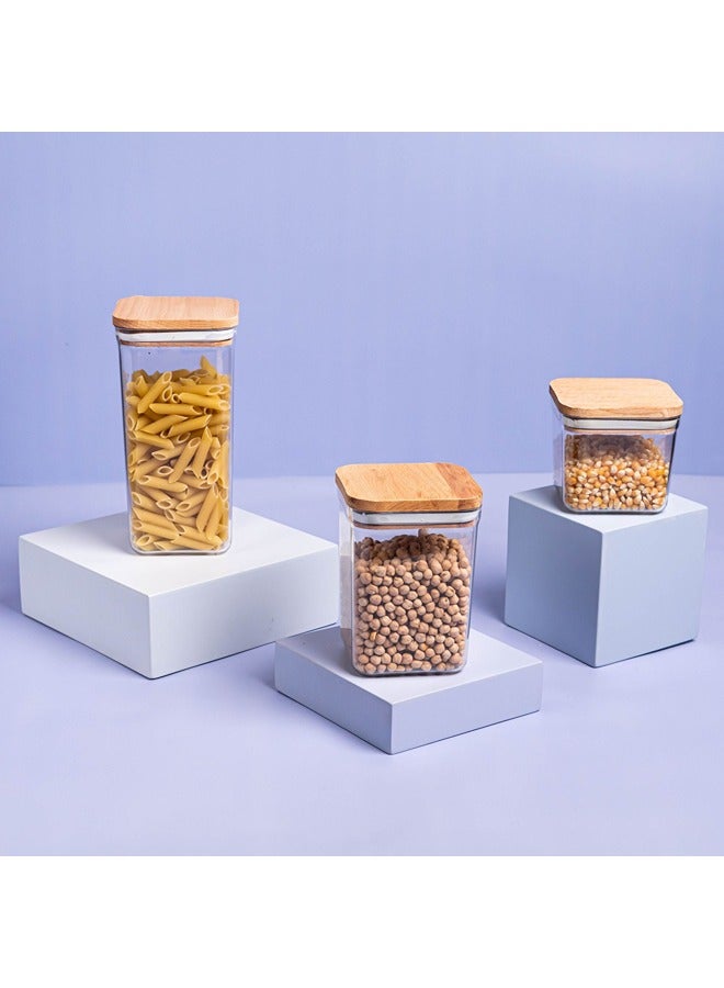Acrylic Wood Square Container Set