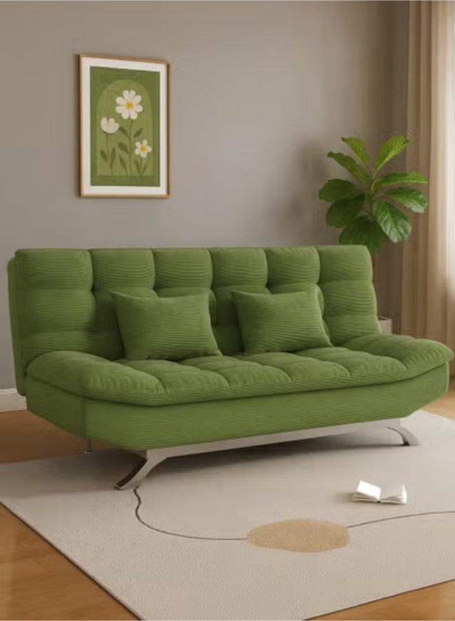 Harmony Home أريكة سرير هارموني هوم من قماش السويد - أريكة سرير قابلة للطي والتحويل بتصميم مدمج يوفر المساحة لغرفة المعيشة، الشقة، السكن الجامعي والمكتب - أخضر - Image 2