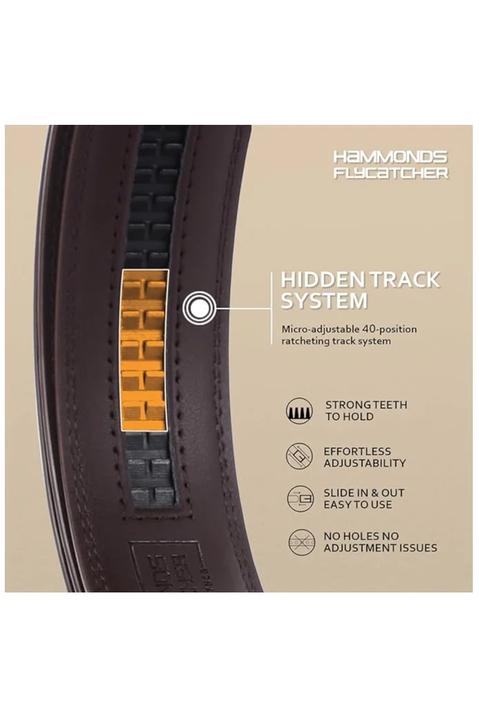 Hammonds Flycatcher  Leather Belt for Men - Perfect for Formal and Casual Wear - Adjustable Waistband up to 46 Inches - Autolock Belt for Formal and Casual Wear  | Best Price UAE
