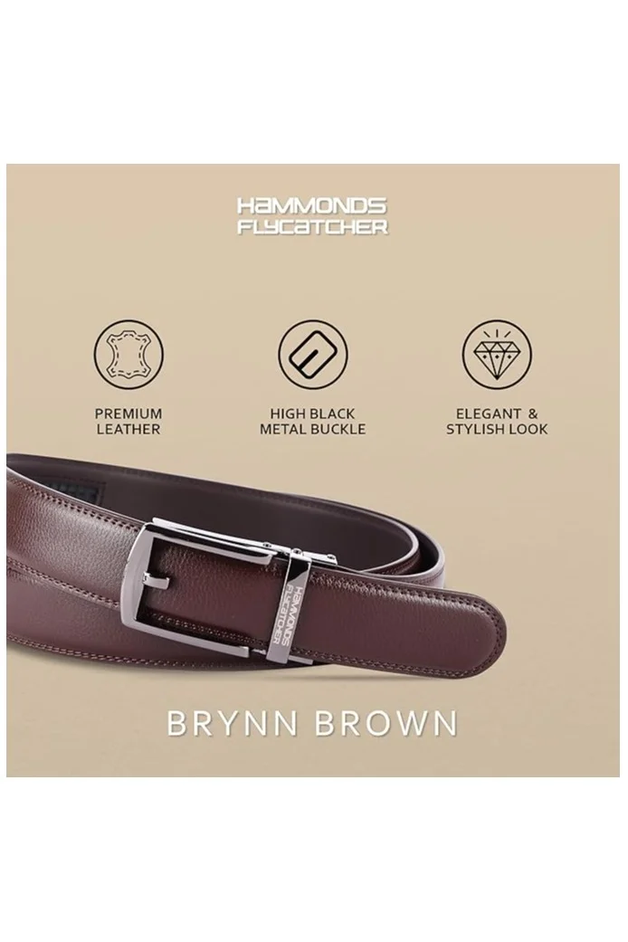 Hammonds Flycatcher  Leather Belt for Men - Perfect for Formal and Casual Wear - Adjustable Waistband up to 46 Inches - Autolock Belt for Formal and Casual Wear  | Best Price UAE