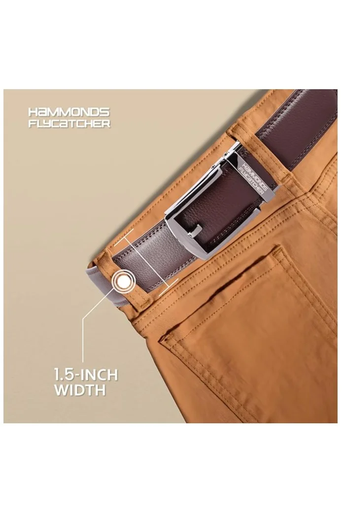 Hammonds Flycatcher  Leather Belt for Men - Perfect for Formal and Casual Wear - Adjustable Waistband up to 46 Inches - Autolock Belt for Formal and Casual Wear  | Best Price UAE