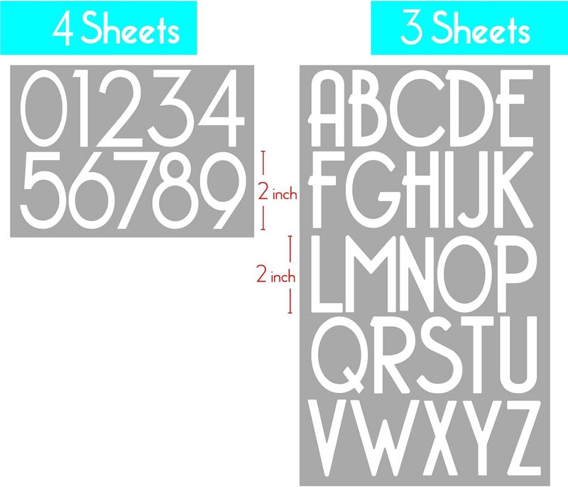 olaine 2 inch Self-Adhesive Vinyl Alphabet Letters Numbers Kit, Modern Mailbox Numbers Sticker for Mailbox, Signs, Window, Door, Cars, Trucks, Home, Business, Address Number, Name, Craft (Pure White) - Image 2