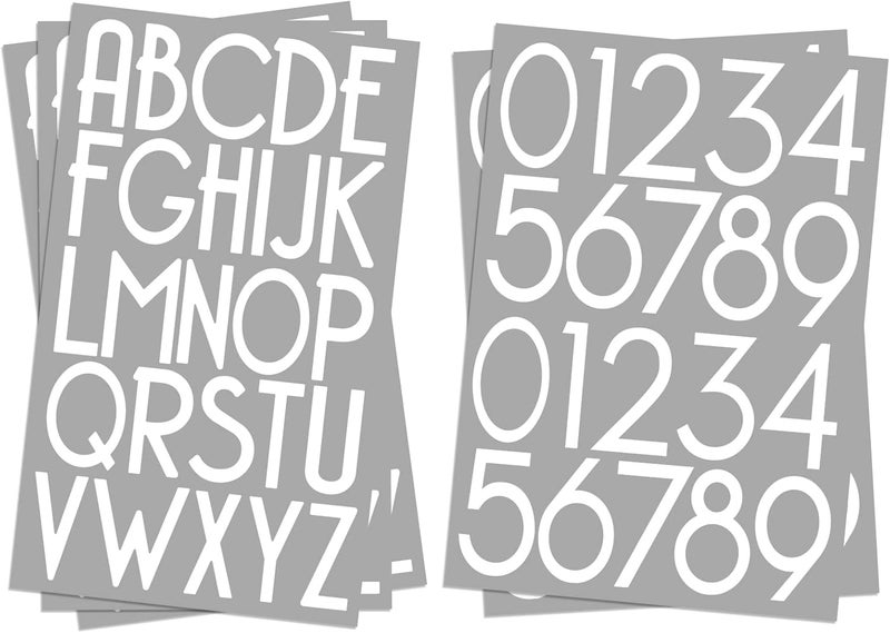 olaine 2 inch Self-Adhesive Vinyl Alphabet Letters Numbers Kit, Modern Mailbox Numbers Sticker for Mailbox, Signs, Window, Door, Cars, Trucks, Home, Business, Address Number, Name, Craft (Pure White) - Image 1