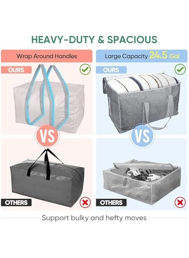 TRASSLE 4-Pack Oversized Moving Bags with Reinforced Handles, Heavy-Duty Storage Tote for Clothes, Moving Supplies  - Image 4