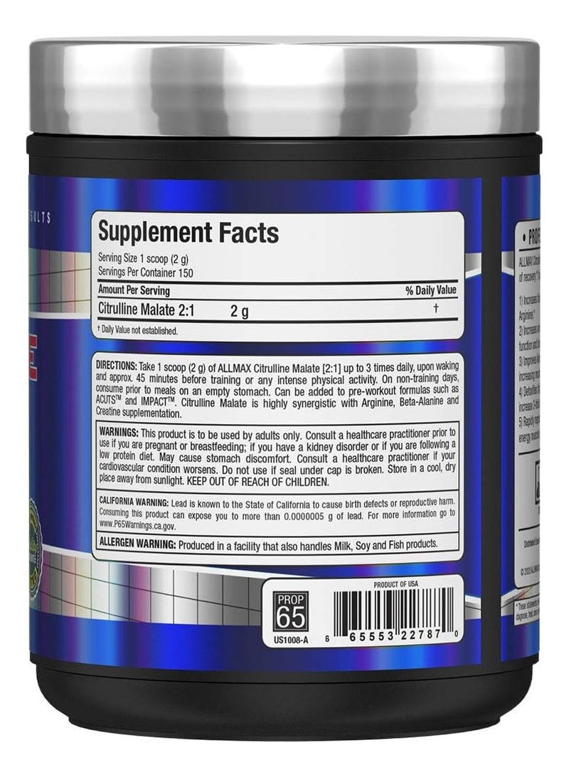 AllMax Nutrition Citrulline Malate 2:1 Post Workout 300 gm - Image 3
