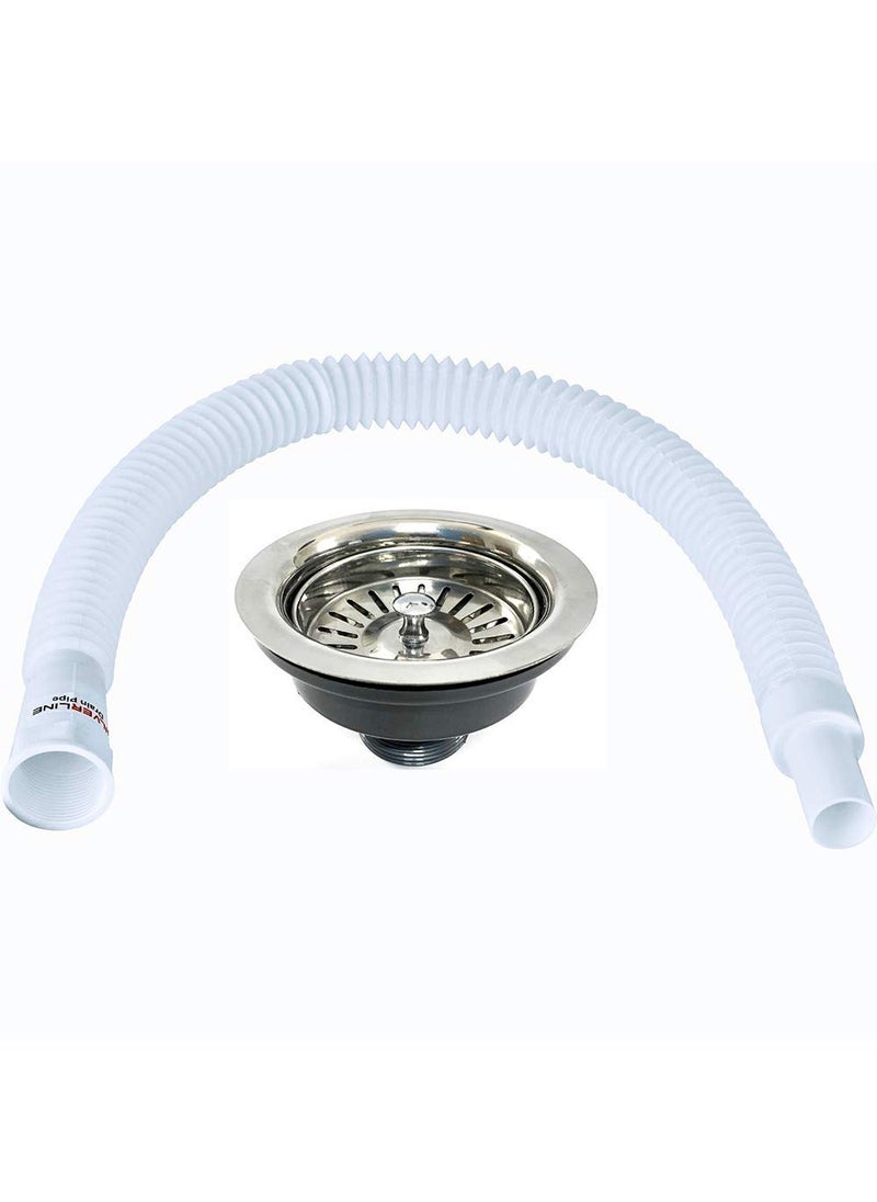 Silverline - SILVER LINE Stainless Steel Sink Coupling with Drain Pipe - Image 1