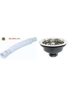 Silverline SILVER LINE Stainless Steel Sink Coupling with Drain Pipe  - Image 2