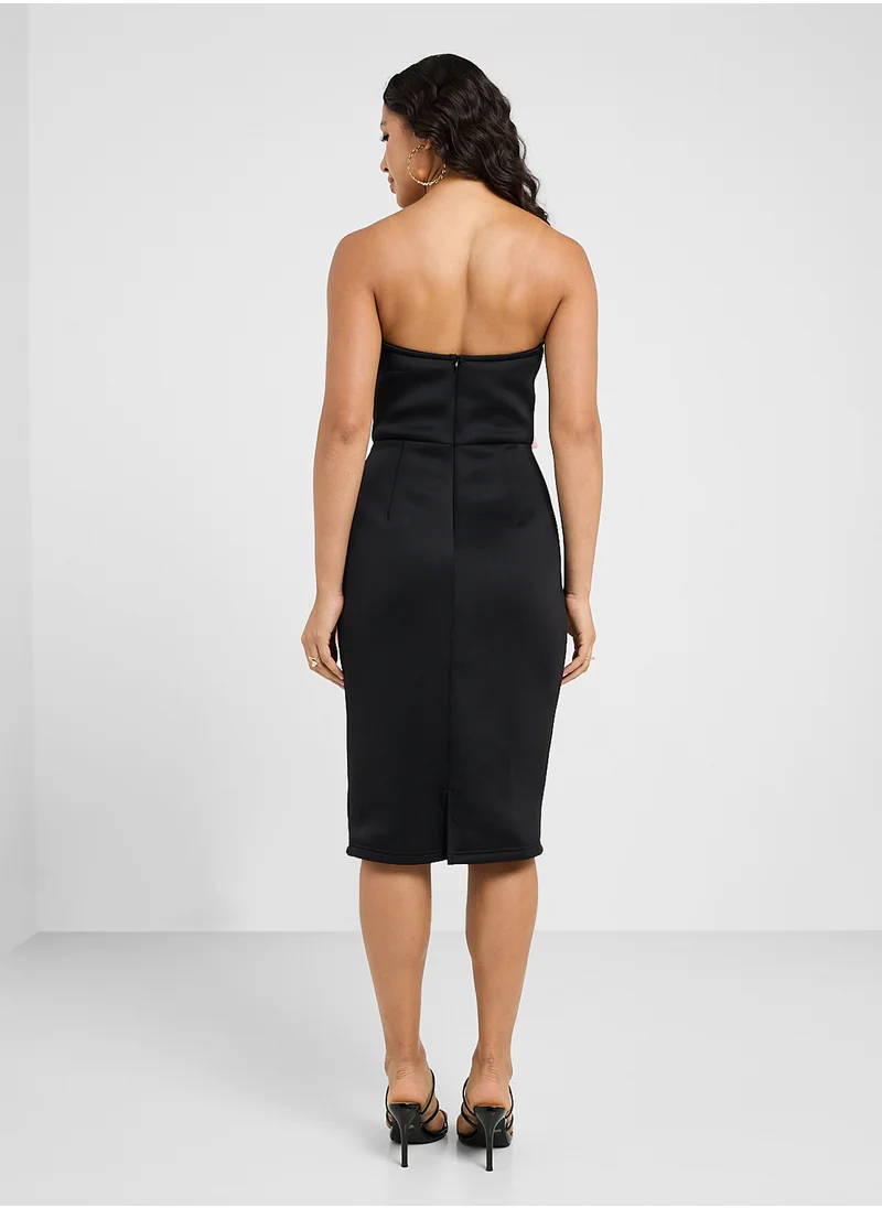 جينجر Off Shoulder Dress With Bow Detail