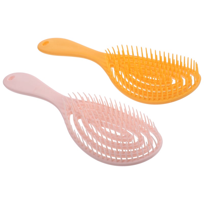 2pcs Multifunction Hollow Out Arc Massage Hair Brush Detangling Smoothing Comb - Image 5