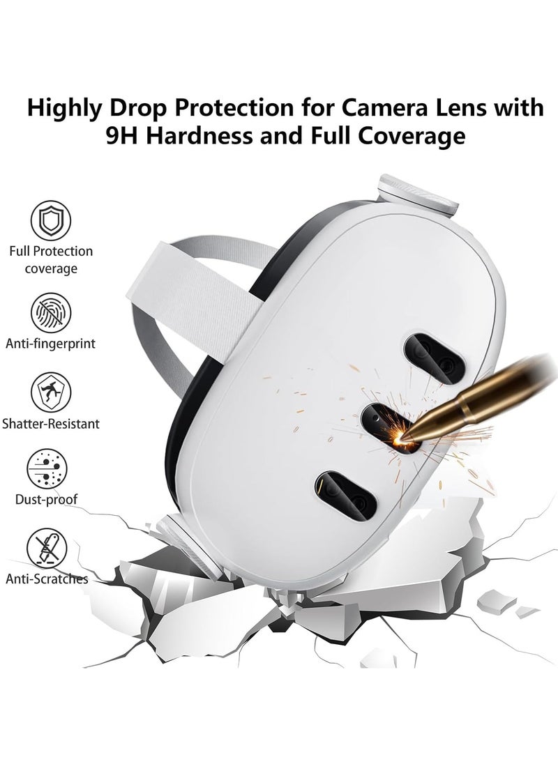 Generic 3 Sets Lens Protector Compatible with Meta Quest 3,9H Tempered Glass Film Camera Lens Protector for Oculus Quest 3 VR Accessories,HD Clear Bubble Free Scratch-Proof Case Friendly  - Image 3