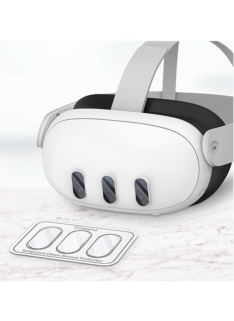 3 Sets Lens Protector Compatible with Meta Quest 3,9H Tempered Glass Film Camera Lens Protector for Oculus Quest 3 VR Accessories,HD Clear Bubble Free Scratch-Proof Case Friendly