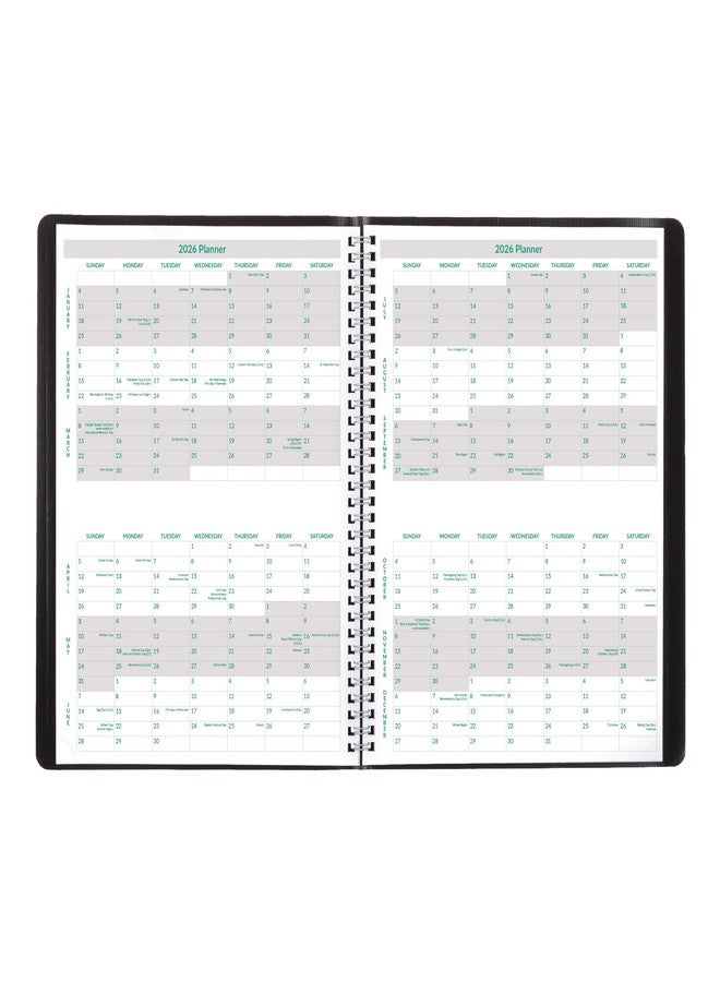 Brownline® 2026 EcoLogix® Monthly Planner, 14 Months, December 2025 to January 2027, Recycled, Twin-Wire Binding, 11" x 8.5", Black (CB435W.BLK-26) - Image 2