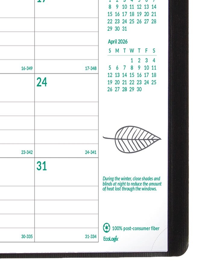 Brownline® 2026 EcoLogix® Monthly Planner, 14 Months, December 2025 to January 2027, Recycled, Twin-Wire Binding, 11" x 8.5", Black (CB435W.BLK-26) - Image 5