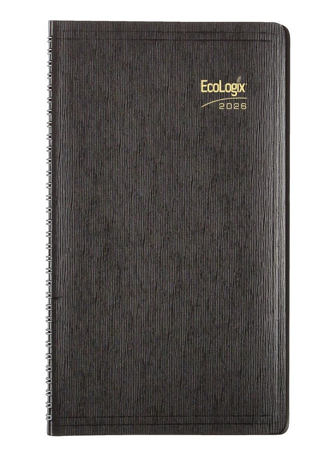 Brownline® 2026 EcoLogix® Monthly Planner, 14 Months, December 2025 to January 2027, Recycled, Twin-Wire Binding, 11" x 8.5", Black (CB435W.BLK-26) - Image 1