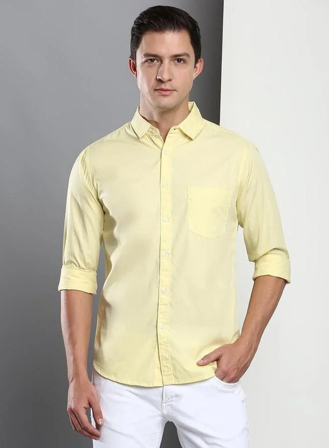 دينيس لينغو قميص سادة بقصة سليم فيت كاجوال