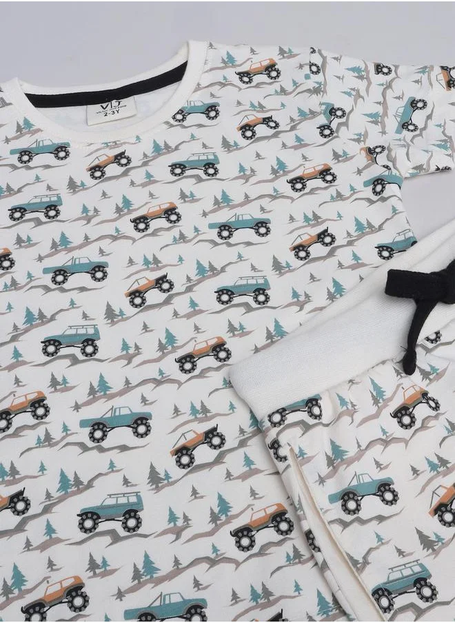 فكتور اند جين All-Over Printed Cotton T-Shirt and Pyjama Set