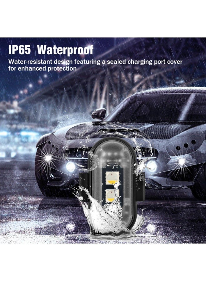 6PCS Wireless LED Strobe Lights With Remote Control, 8 Colors 10 Modes USB Rechargeable Waterproof Anti-Collision Warning Lights For Car, Motorcycle, Drone, Bike, Boat, Camping And Outdoor Use - Image 4