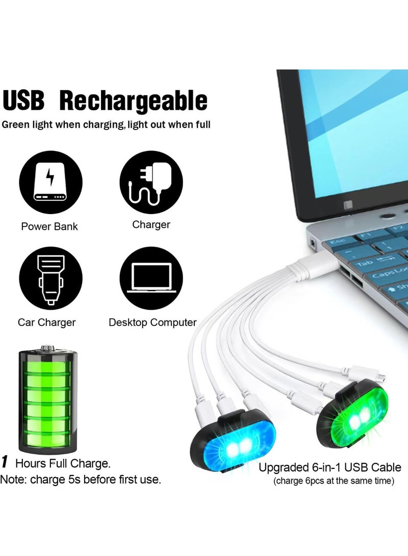 6PCS Wireless LED Strobe Lights With Remote Control, 8 Colors 10 Modes USB Rechargeable Waterproof Anti-Collision Warning Lights For Car, Motorcycle, Drone, Bike, Boat, Camping And Outdoor Use - Image 5