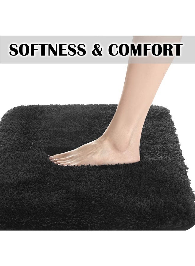 SuchTale Large Extra Soft Absorbent Shaggy Bath Mat (24 x 40, Black) Machine Washable Microfiber Non Slip Luxury Floor Mats Rubber Back - Image 4