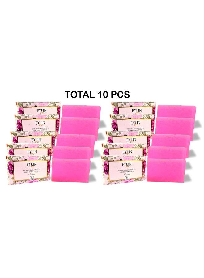 Eylin Glycerine Beauty Transparent Soap With Bulgarian Rose & Geranium Extracts .Each 100Gms. Pack Of (10) - Image 3
