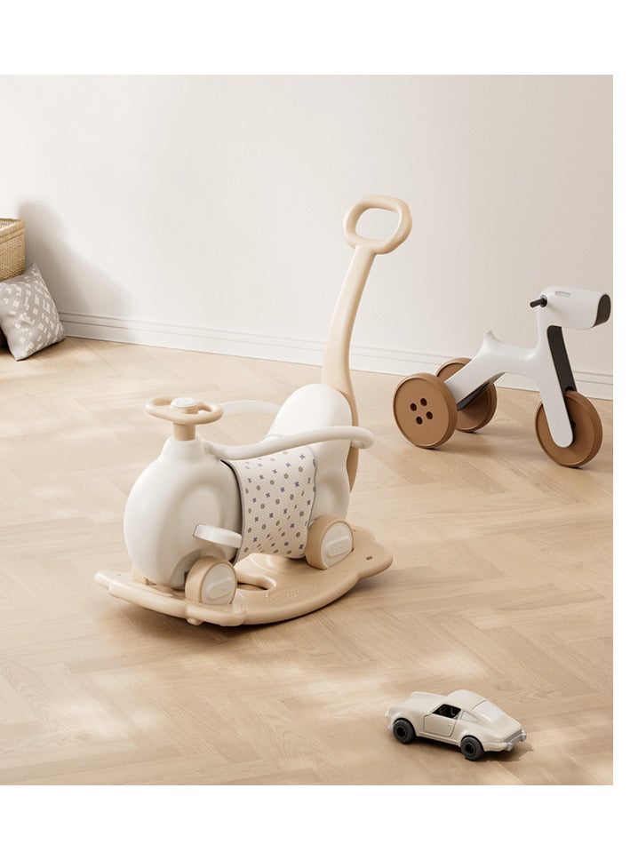 OLUDENIZ 3-in-1 Ride-On Horse Toy – Rocking Horse, Push Walker & Slide Car with Music, Safety Guard & Silent Wheels - Image 1