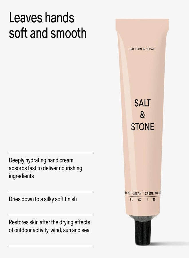 Salt & Stone Hand Cream for Women & Men | Saffron & Cedar | Hydrates, Nourishes & Softens Skin | Restores Dry Cracked Hands | Fast-Absorbing | Cruelty-Free & Vegan (2 fl oz) - Image 5