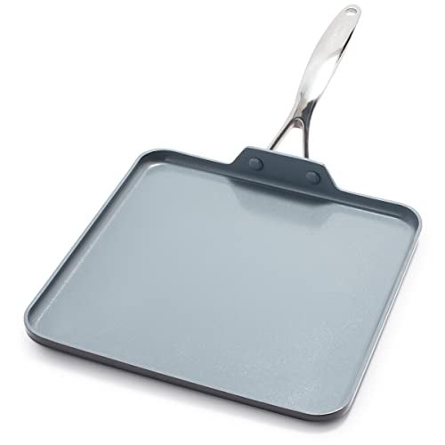Greenpan GreenPan Valencia Pro Hard Anodized Healthy Ceramic Nonstick 11 Griddle Pan PFASFree Induction Dishwasher Safe Oven Safe Gray 