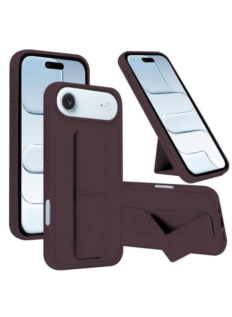 3 Packs Premium PU Leather Case for iPhone 17 Air with Stand Function Shockproof and Anti Scratch Finger Grip with Two Privacy Screen Protector - Image 2