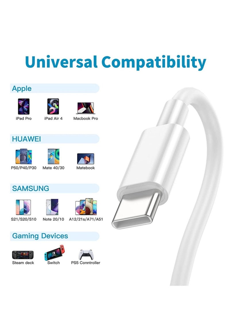 ELTRAZONE 2 Pack Fast Charging 2M Long USB-C to USBC Power Cord for MacBook Pro Air/2020/2019/2018/2017/2016/IPad Air 4/5/iPad Pro 12.9/11 Type c - Image 2
