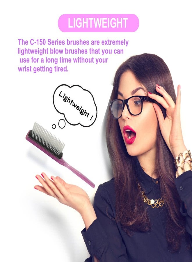 VESS Blow and Styling Hair Brush, Wide 9 Row Round Type- Light weight -Made in Japan-C-150 (Flash Pink) - Image 4