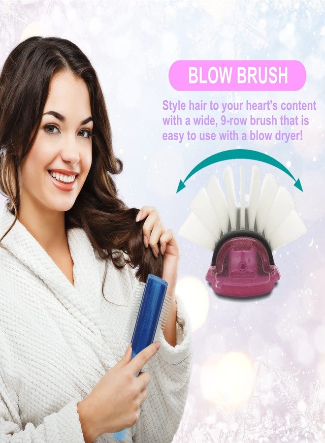 VESS Blow and Styling Hair Brush, Wide 9 Row Round Type- Light weight -Made in Japan-C-150 (Flash Pink) - Image 5