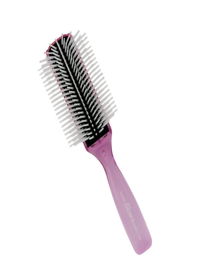 VESS Blow and Styling Hair Brush, Wide 9 Row Round Type- Light weight -Made in Japan-C-150 (Flash Pink) - Image 1
