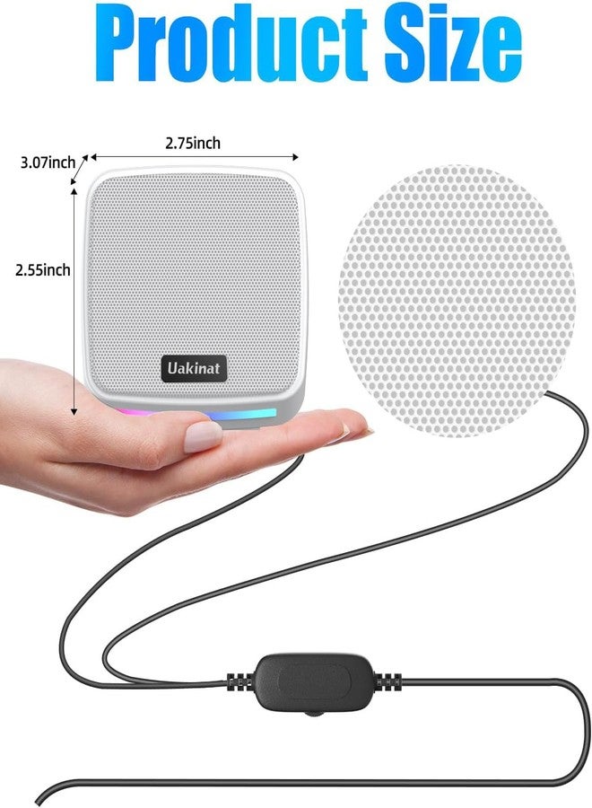 Uakinat Computer Speakers,Computer Speakers for Desktop PC,Desktop Speakers(White) - Image 3