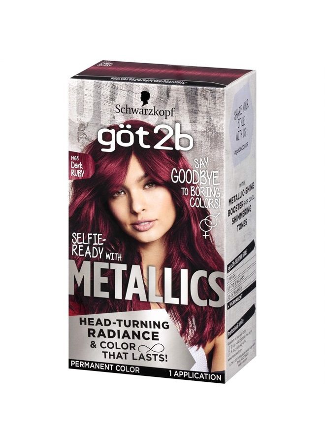 Got2b Schwarzkopf Got2b Metallics Permanent Hair Color, M68 Dark Ruby - Image 1