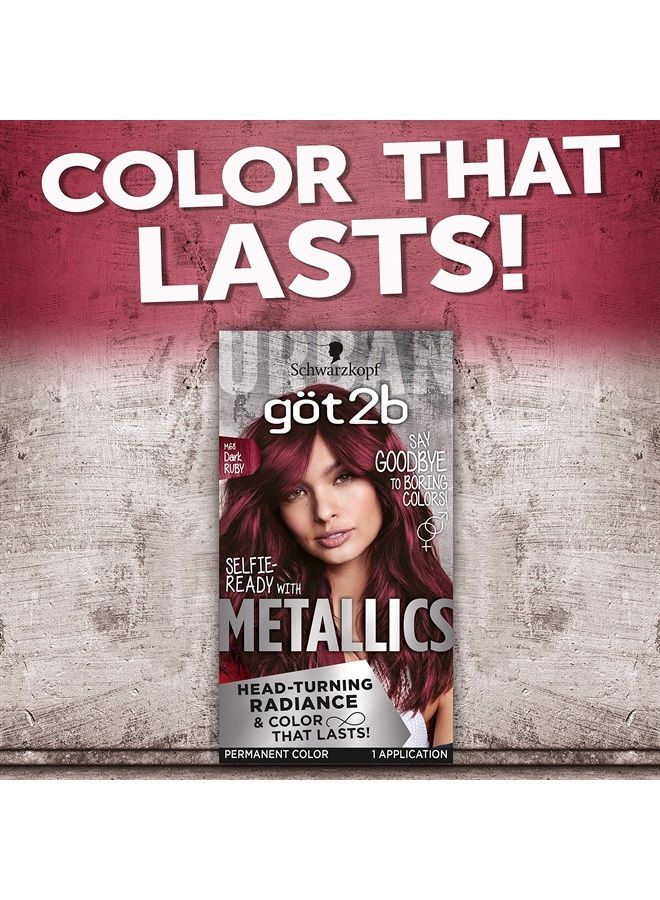Got2b Schwarzkopf Got2b Metallics Permanent Hair Color, M68 Dark Ruby - Image 3