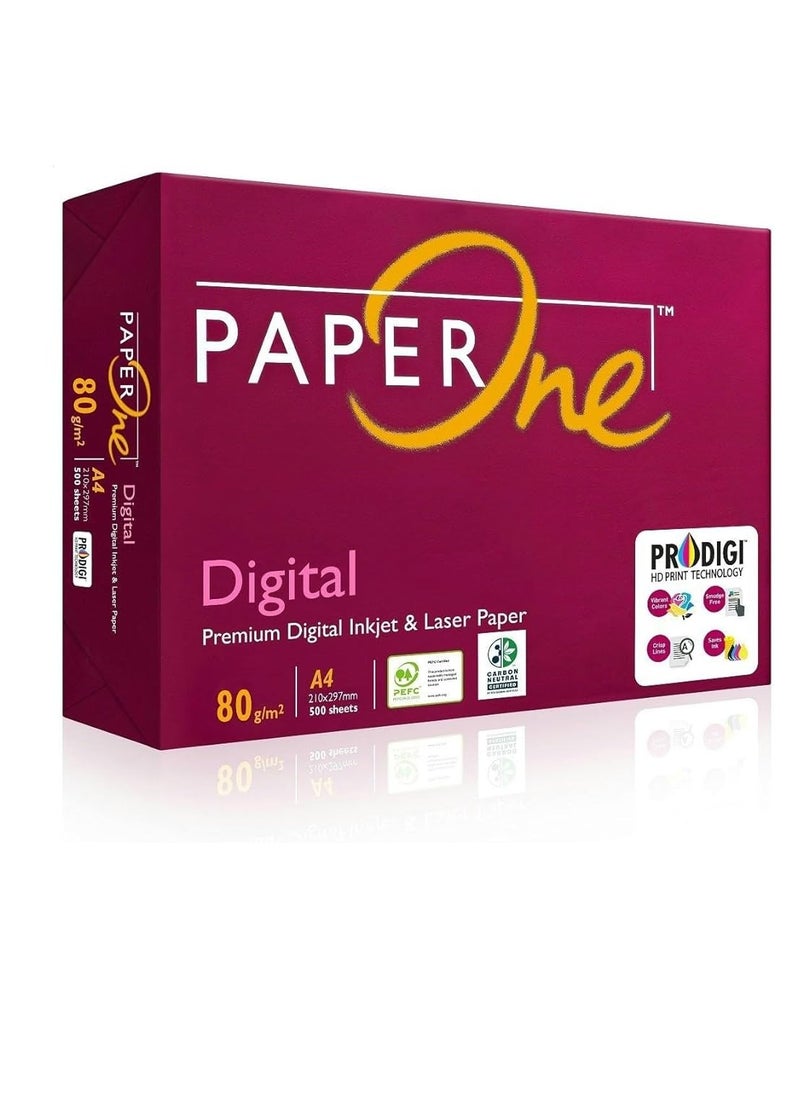 PaperOne Paper One A4 Copy Paper 80 gm 500 paper 5 Packs  - Image 1