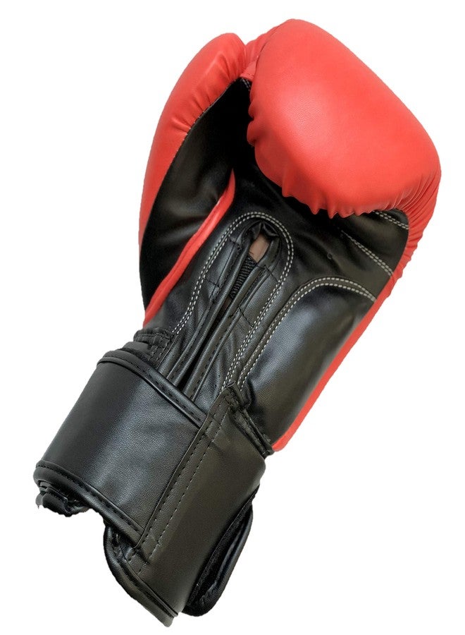 LEW Red/Black Boxing Gloves for Training/Muay Thai/Punching Bag/Sparring with a Pair of Hand Wraps (Red, 14 OZ) - Image 3