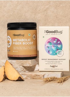 The Good Bug The Good Bug Metabolically Lean SuperGut Powder Probiotics +Metabolic Fiber Boost Prebiotic Fiber Combo pack 30 Days Servings  - Image 1