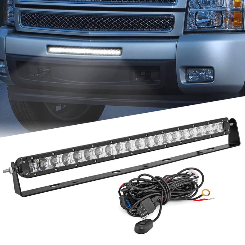 Mofun 22" 150W LED Light Bar Kit with Mounting Brackets for Chevy Silverado 1500 2007-2013
