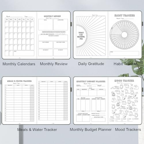SIMSIMY Premade Bullet Dotted Journal Notebook, Pre-made Dot Grid Journaling with Undated Weekly & Monthly Planner, Various Trackers, Lasts 1 Year, A5 - Image 5