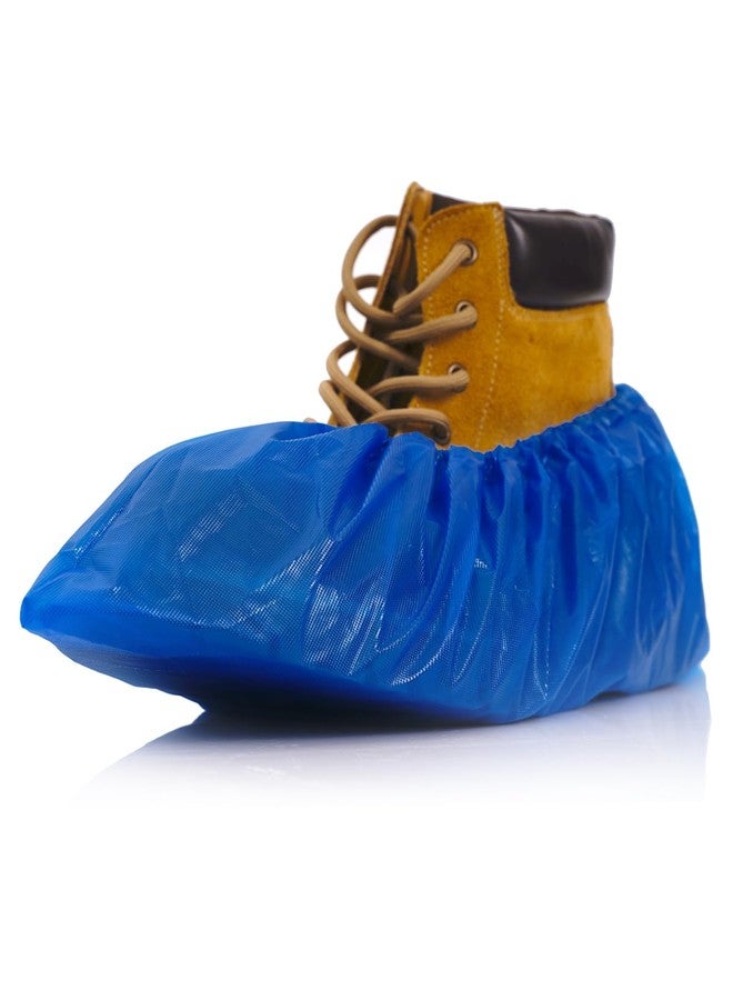 Buself Heavy Duty Disposable Shoe Covers, Extra Large 6.7x17.7 In, Thick 0.3 Oz, Waterproof Non-Slip Shoe Booties, 100 Pieces Boot Covers for Indoor/Outdoor Use, One Size Fits All - Image 1