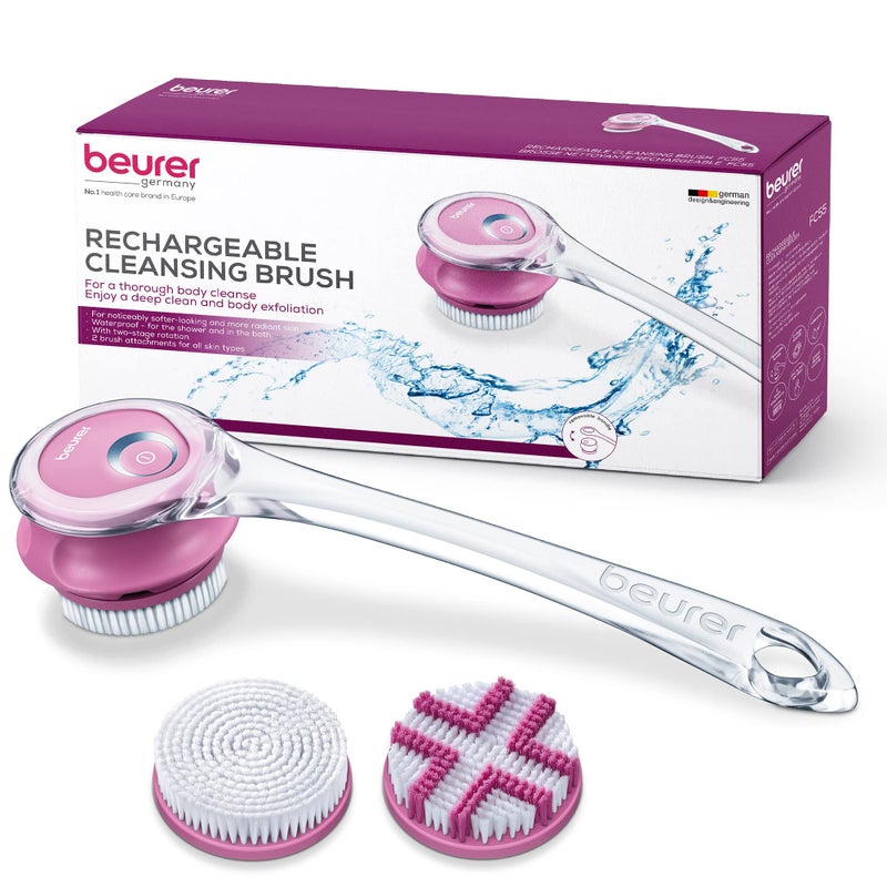 Beurer FC55 Electric Body Scrubber for Exfoliating and Massage, Waterproof for Showering, Cordless and Rechargeable, Spinning Skin Cleansing Brush with 2 Attachments - Image 1