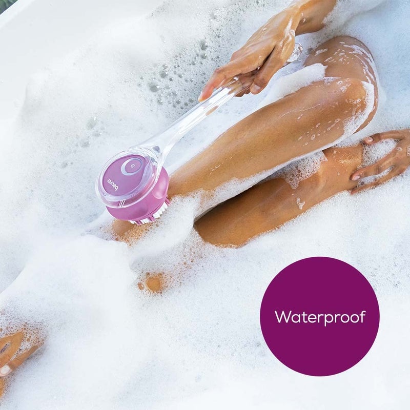 Beurer FC55 Electric Body Scrubber for Exfoliating and Massage, Waterproof for Showering, Cordless and Rechargeable, Spinning Skin Cleansing Brush with 2 Attachments - Image 4