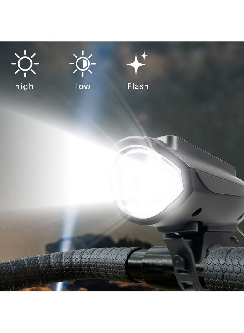 ACYYH Solar Powered Bicycle Light with Horn, USB Rechargeable, Waterproof Mountain Bike Headlight, Waterproof Safety Bike Front & Rear Light for Road, Mountain, Night Riding - Image 4