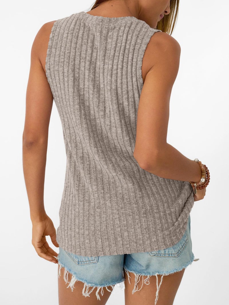 AUTOMET Womens Tank Tops Sleeveless Tunic Shirts Summer Fashion Basic Soft Clothes 2026 Casual Trendy Vacation Spring Outfits CoffeeGrey XL - Image 4