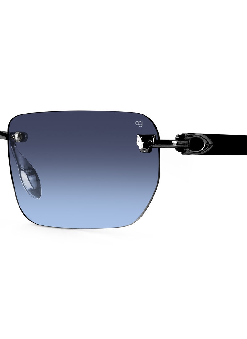 Woggles - Uv-Protected Blue Rimless Rectangle Sunglasses - Image 1